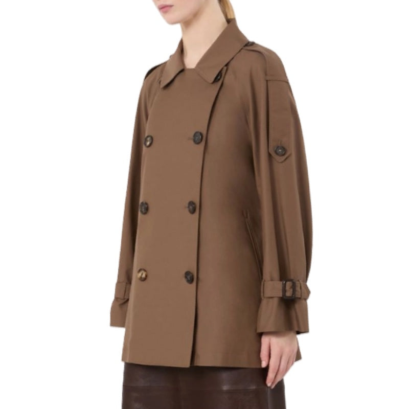 Max Mara The Cube kurzer Trenchcoat aus wasserabweisendem Twill - Braun