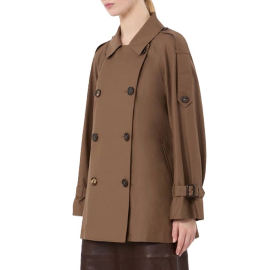 Max Mara The Cube kurzer Trenchcoat aus wasserabweisendem Twill - Braun