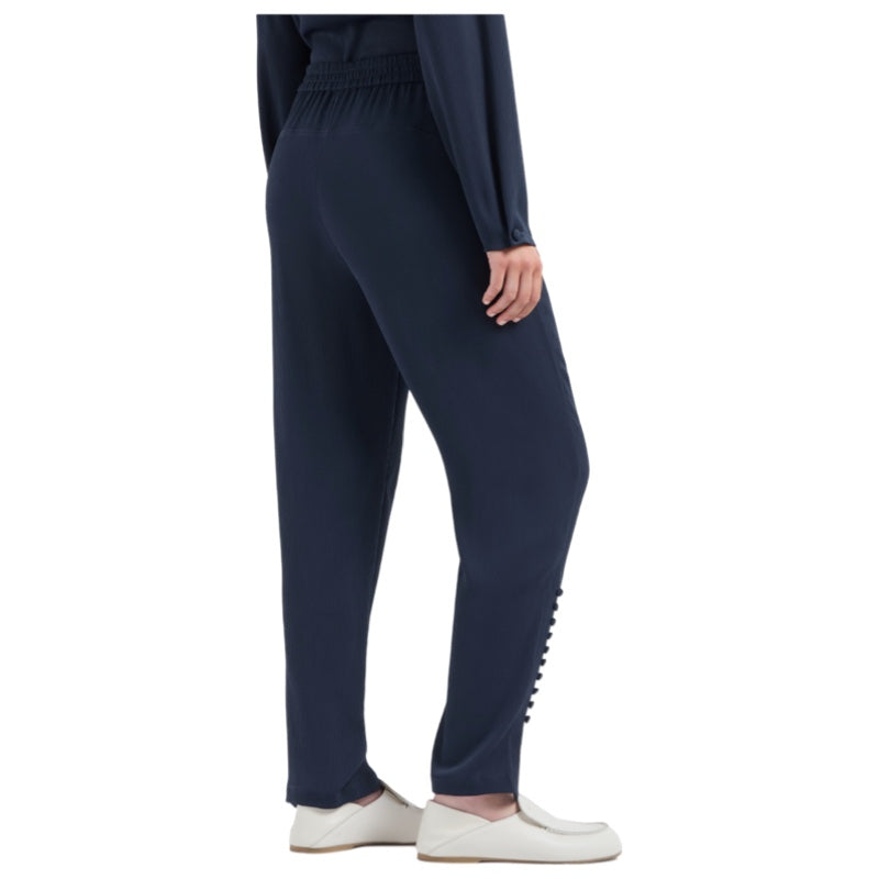 Emporio Armani Hose aus Crêponne mit Knopf-Detail am Beinabschlus - Sale