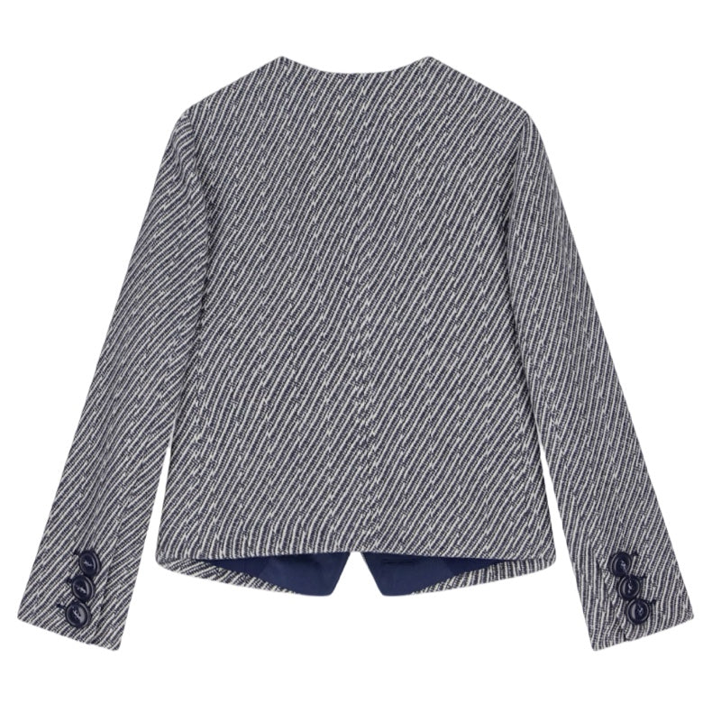 Emporio Armani Blazer normale Passform Wollmischung mit Diagonalmuster