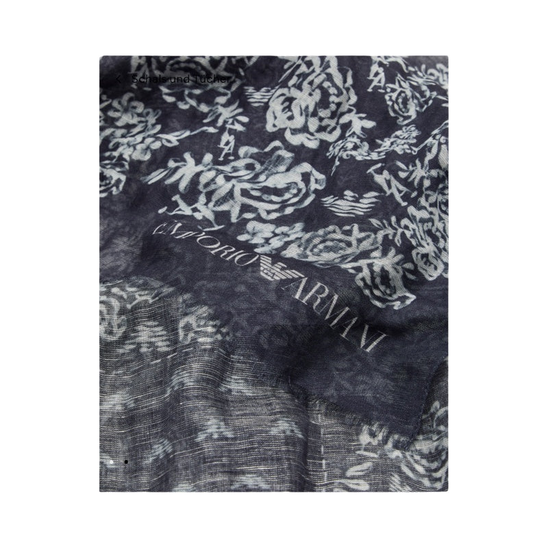 Emporio Armani Stola aus Leinenmischung mit Bandana-Print