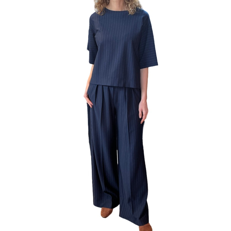 MM Max Mara lässiges Oberteil Kaya mit feinen Streifen