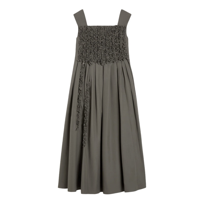 'S Max Mara Langes Kleid aus Popeline mit Falten