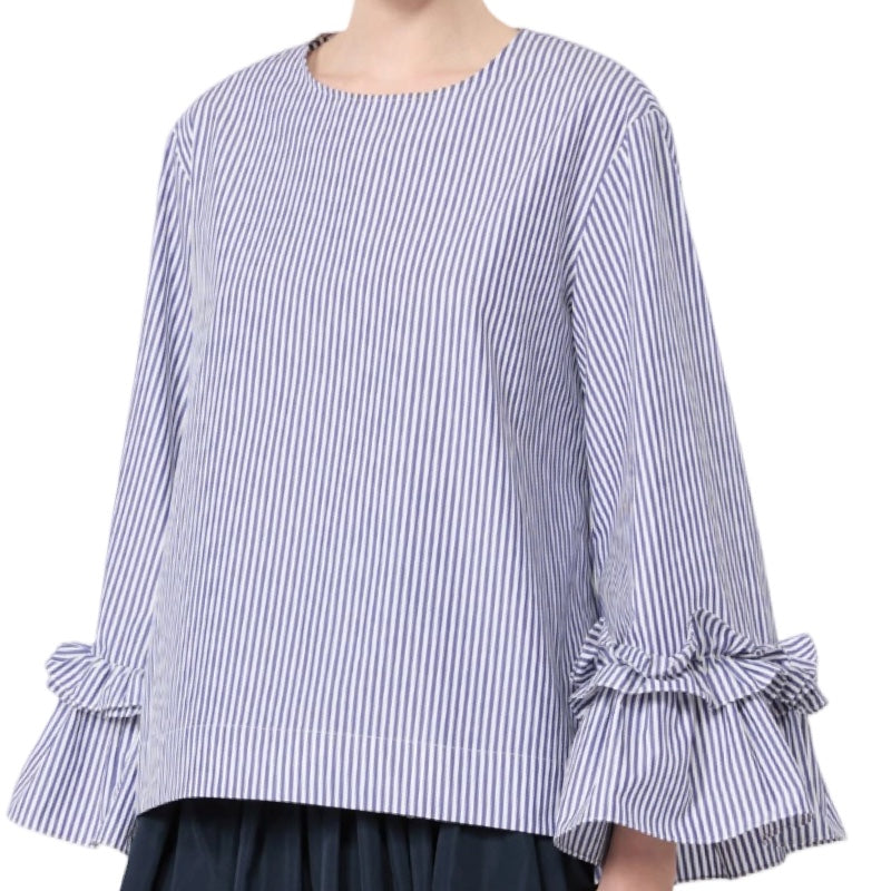'S Max Mara Bluse aus Popeline mit Rüschen und Volant