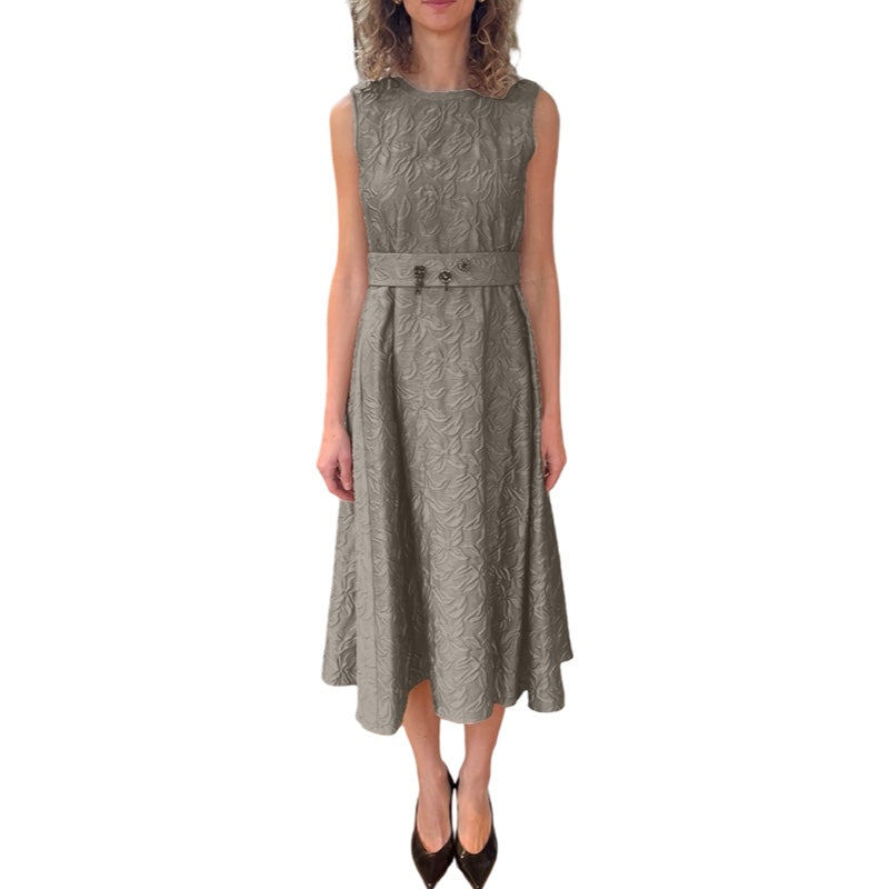 'S Max Mara Kleid aus Jacquard mit Gürtel