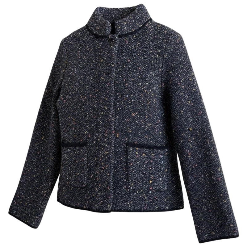 Anne Claire Strickblazer tweedoptik in blau