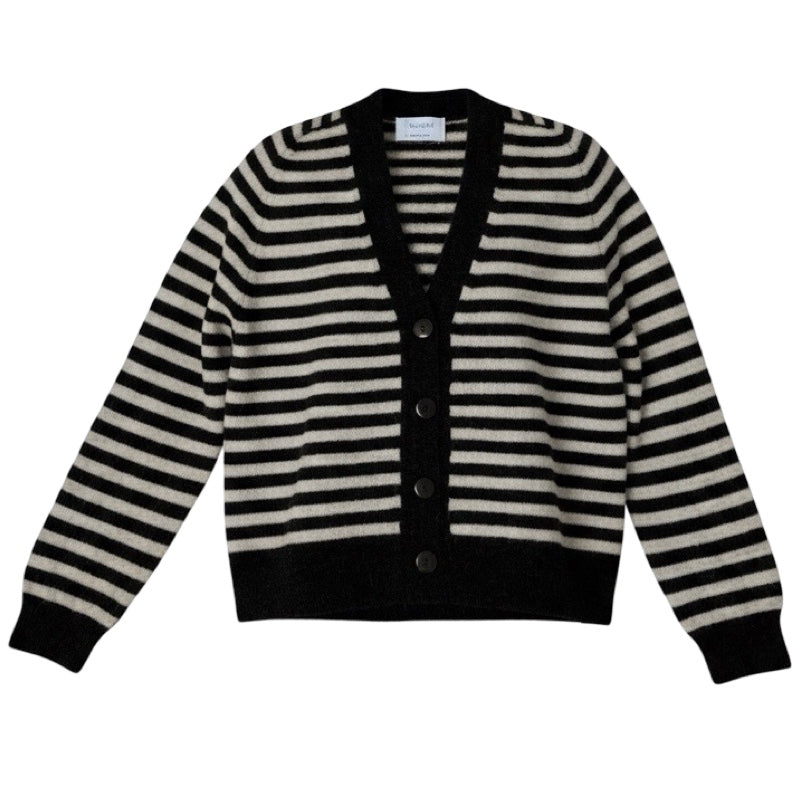 Daniele Fiesoli Strickjacke Braun/beige gestreift
