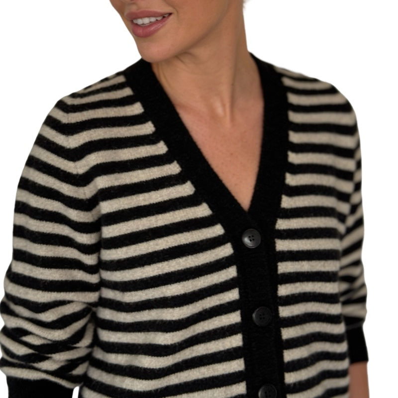 Daniele Fiesoli Strickjacke Braun/beige gestreift