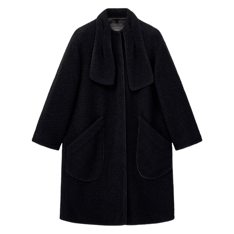 Emporio Armani Bouclé-Mantel mit Schalkragen