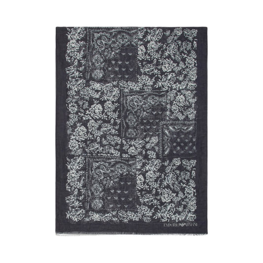 Emporio Armani Stola aus Leinenmischung mit Bandana-Print