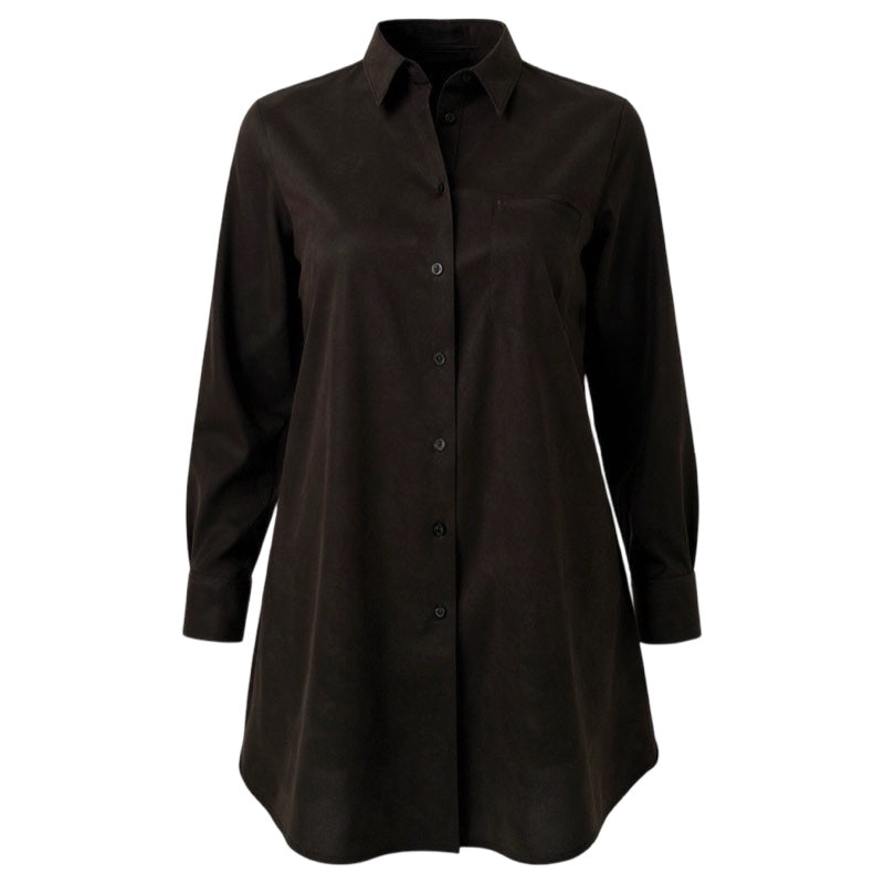 Lis Lareida kurzes Kleid Cilla mit Knopfleiste in Wildlederoptik