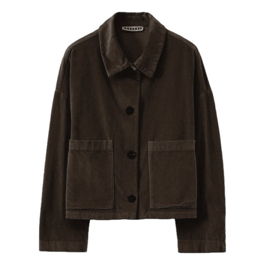 Rosso35 Samtjacke in dunkelbraun