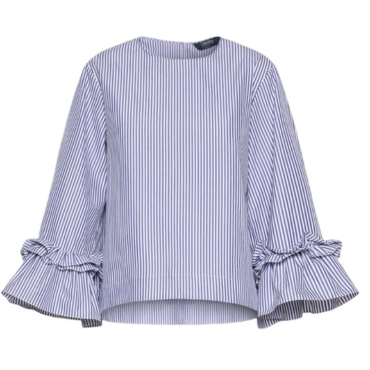 'S Max Mara Bluse aus Popeline mit Rüschen und Volant