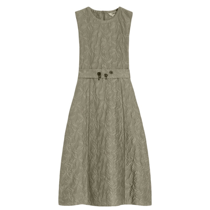 'S Max Mara Kleid aus Jacquard mit Gürtel