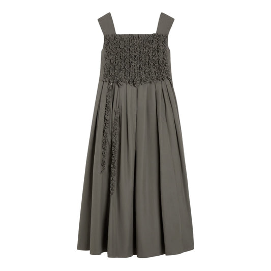 'S Max Mara Langes Kleid aus Popeline mit Falten